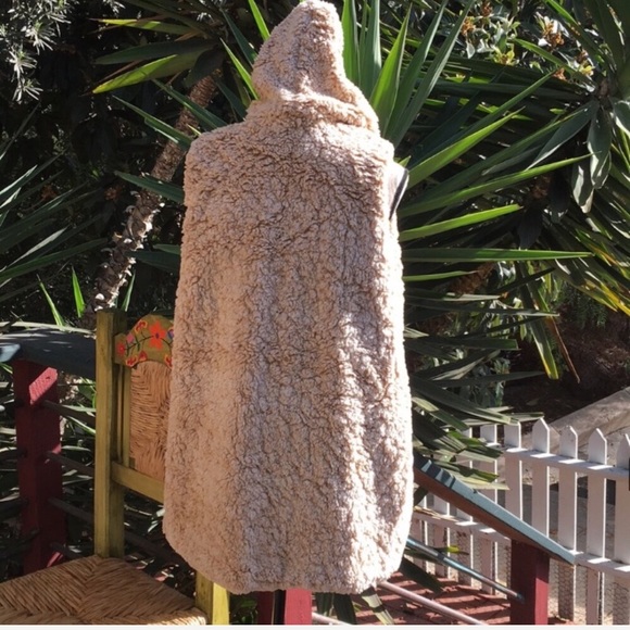 🚫Sold🚫New! Cozy Faux Fur Hoodie Vest - Picture 4 of 5